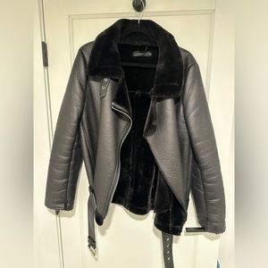 Zara faux leather moto jacket